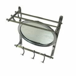 Art Deco Wall Mounted Coatrack With Mirror Metal With Adjustable Hangers 8 Art Deco Wall Mounted Coatrack With Mirror Metal With Adjustable Hangers -Storage Furniture Sales 2024 art deco wall mounted coatrack with mirror metal with adjustable hangers sku88982143 0 1
