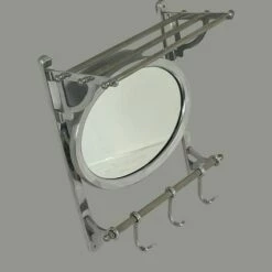 Art Deco Wall Mounted Coatrack With Mirror Metal With Adjustable Hangers 10 Art Deco Wall Mounted Coatrack With Mirror Metal With Adjustable Hangers -Storage Furniture Sales 2024 art deco wall mounted coatrack with mirror metal with adjustable hangers sku88982143 0 3