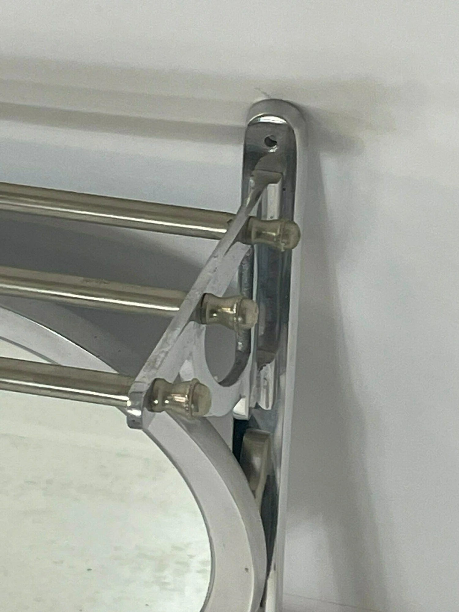 Art Deco Wall Mounted Coatrack With Mirror Metal With Adjustable Hangers 7 Art Deco Wall Mounted Coatrack With Mirror Metal With Adjustable Hangers - Image 7