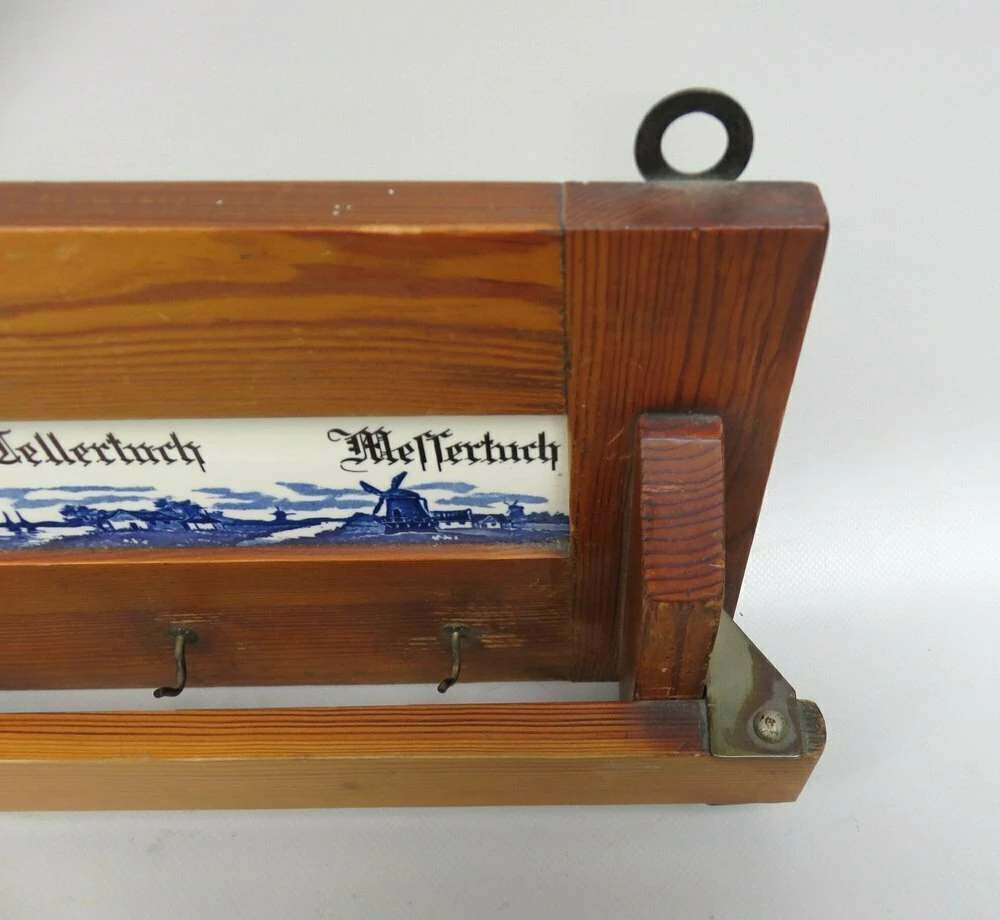 Unknown Art Nouveau Towel Board In Glass, Ceramic And Wood, 1890s 10 Unknown Art Nouveau Towel Board In Glass, Ceramic And Wood, 1890s - Image 10