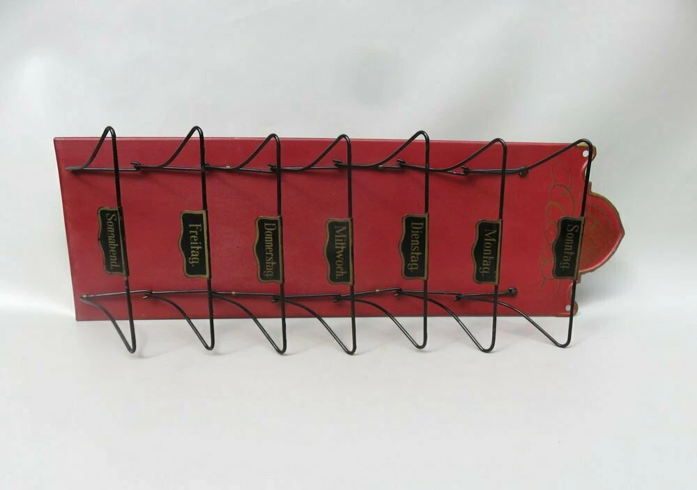 Unknown Art Nouveau Wall Newspaper Stand In Metal Bordeau Red, Black & Gold, 1890s 4 Unknown Art Nouveau Wall Newspaper Stand In Metal Bordeau Red, Black & Gold, 1890s - Image 4