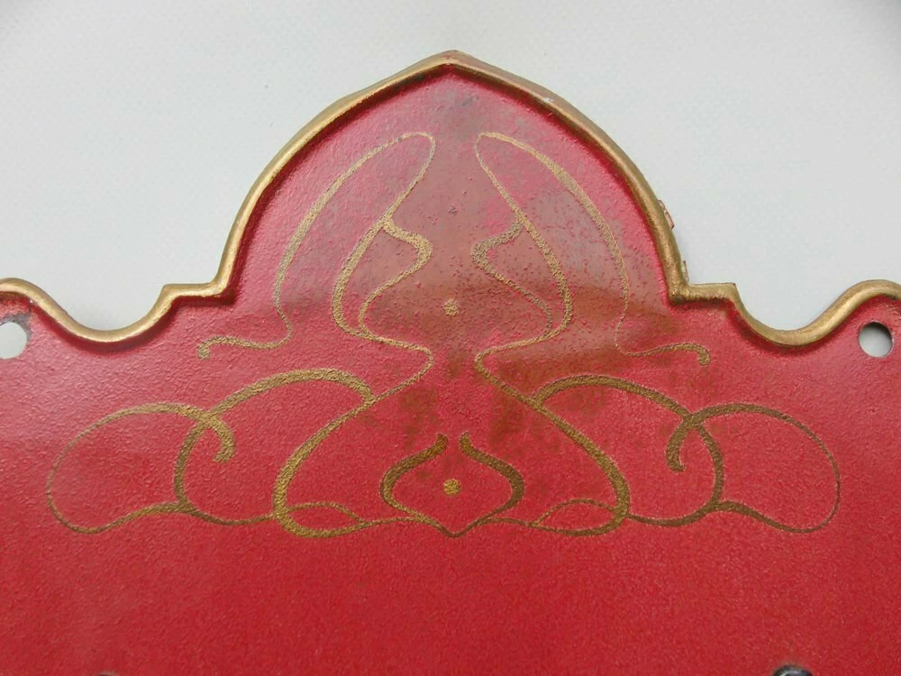 Unknown Art Nouveau Wall Newspaper Stand In Metal Bordeau Red, Black & Gold, 1890s 6 Unknown Art Nouveau Wall Newspaper Stand In Metal Bordeau Red, Black & Gold, 1890s - Image 6