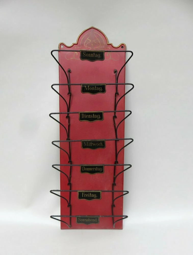 Unknown Art Nouveau Wall Newspaper Stand In Metal Bordeau Red, Black & Gold, 1890s 1 Unknown Art Nouveau Wall Newspaper Stand In Metal Bordeau Red, Black & Gold, 1890s