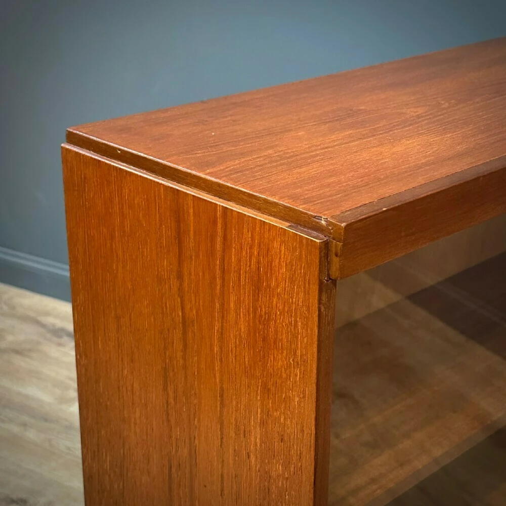 Unknown Attractive Pair Of Teak Sliding Door Mid Century Bookcases 6 Unknown Attractive Pair Of Teak Sliding Door Mid Century Bookcases - Image 6