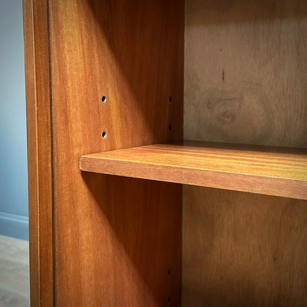 Unknown Attractive Pair Of Teak Sliding Door Mid Century Bookcases 7 Unknown Attractive Pair Of Teak Sliding Door Mid Century Bookcases - Image 7