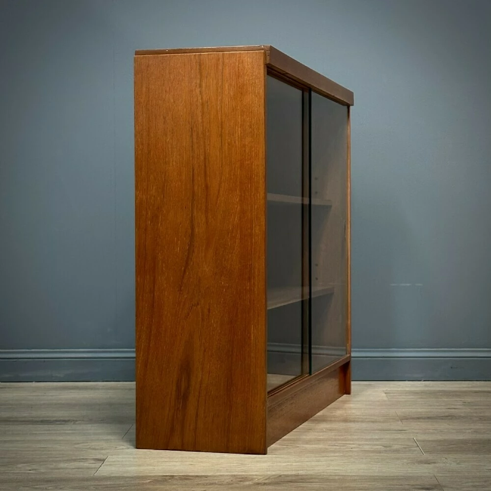 Unknown Attractive Pair Of Teak Sliding Door Mid Century Bookcases 8 Unknown Attractive Pair Of Teak Sliding Door Mid Century Bookcases - Image 8