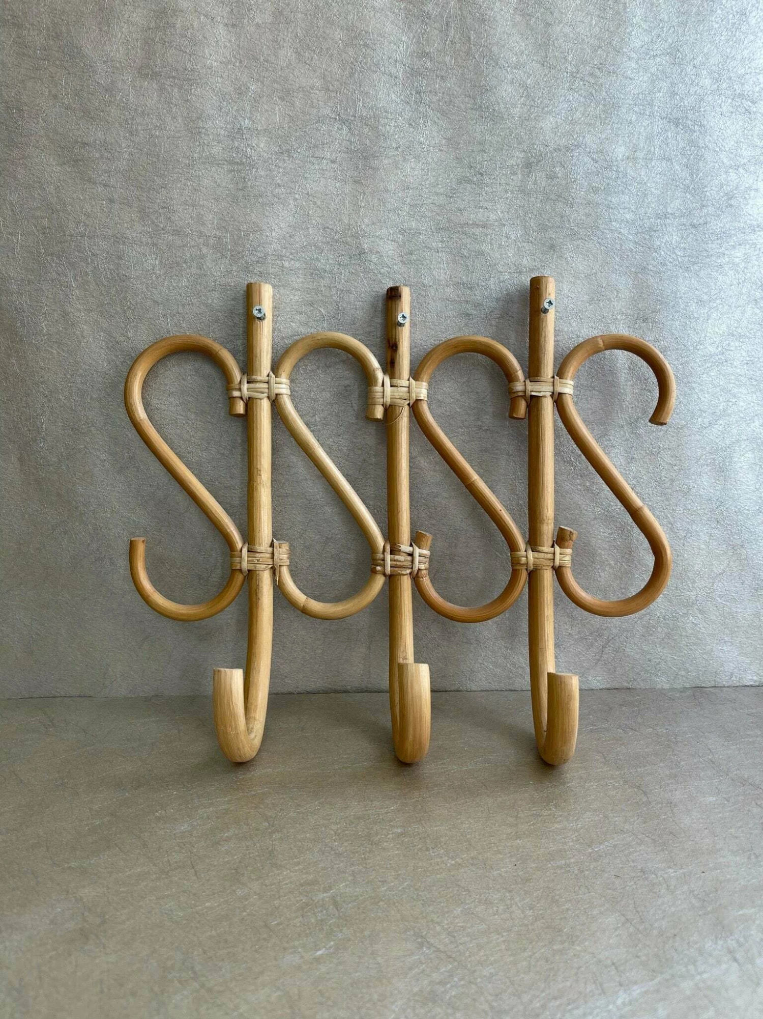 Unknown Bamboo & Cane Coat Hooks 2 Unknown Bamboo & Cane Coat Hooks - Image 2