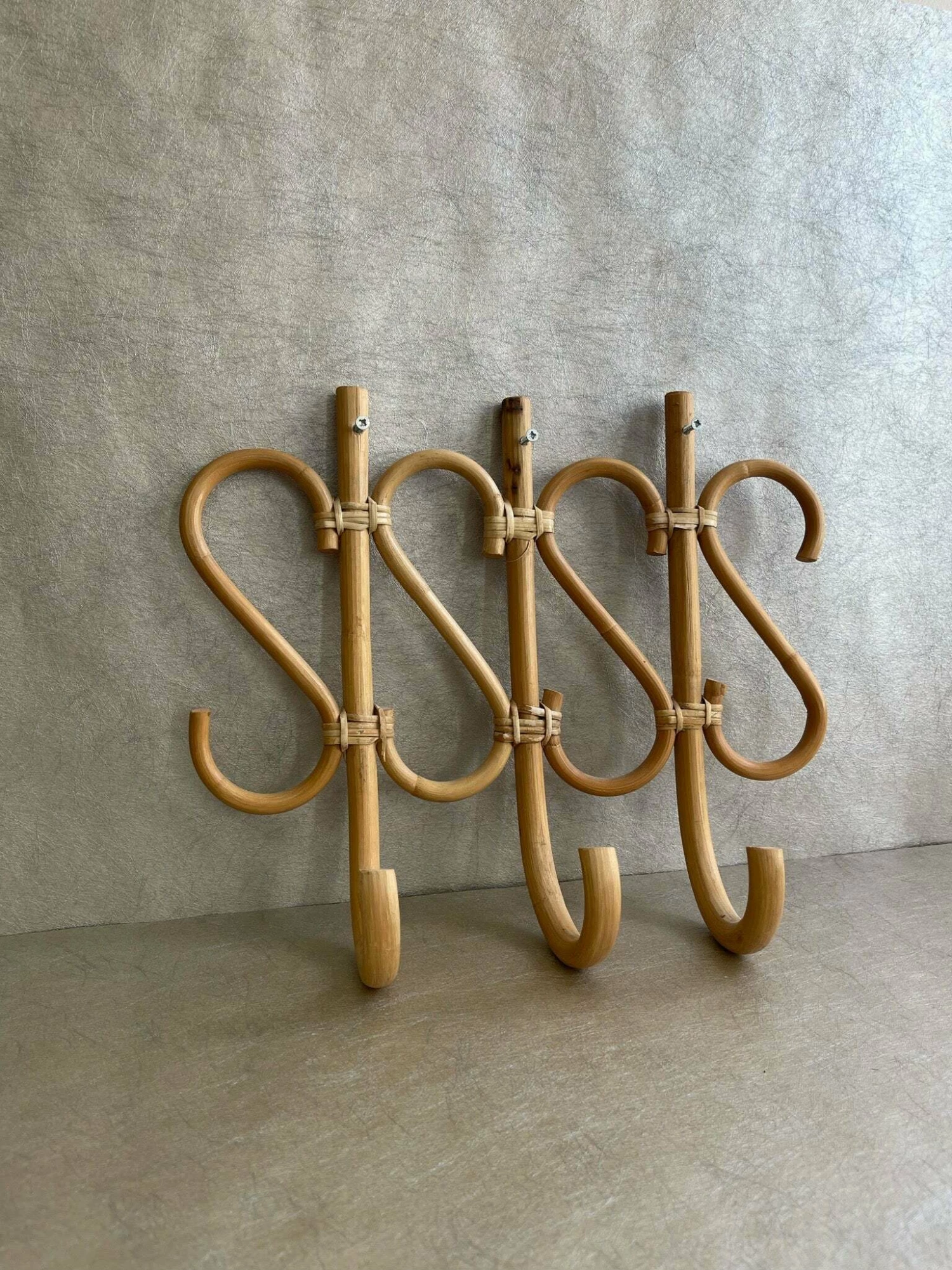 Unknown Bamboo & Cane Coat Hooks 3 Unknown Bamboo & Cane Coat Hooks - Image 3