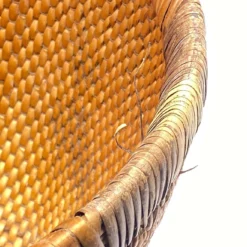 Basket In Wicker , And Wood, China, XX Century, Artisanal Made, Yellow Color -Storage Furniture Sales 2024 basket in wicker and wood china xx century artisanal made yellow color 0 5