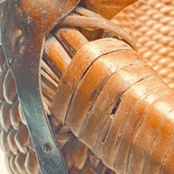 Basket In Wicker , And Wood, China, XX Century, Artisanal Made, Yellow Color -Storage Furniture Sales 2024 basket in wicker and wood china xx century artisanal made yellow color 0 9