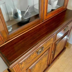 Beautiful Edwardian Glazed Bookcase / Dresser In Burr Walnut -Storage Furniture Sales 2024 beautiful edwardian glazed bookcase dresser in burr walnut sku46795338 0 2