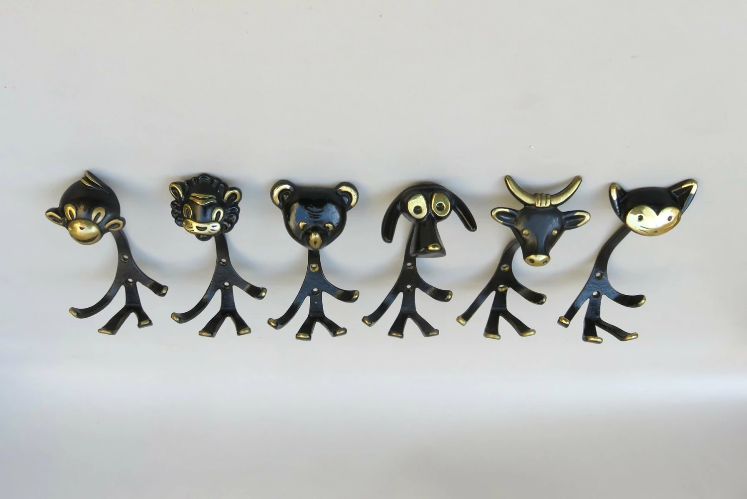 Black Brass Animal Cloakroom Hook By Walter Bosse, 1950s, Set Of 12 3 Black Brass Animal Cloakroom Hook By Walter Bosse, 1950s, Set Of 12 - Image 3