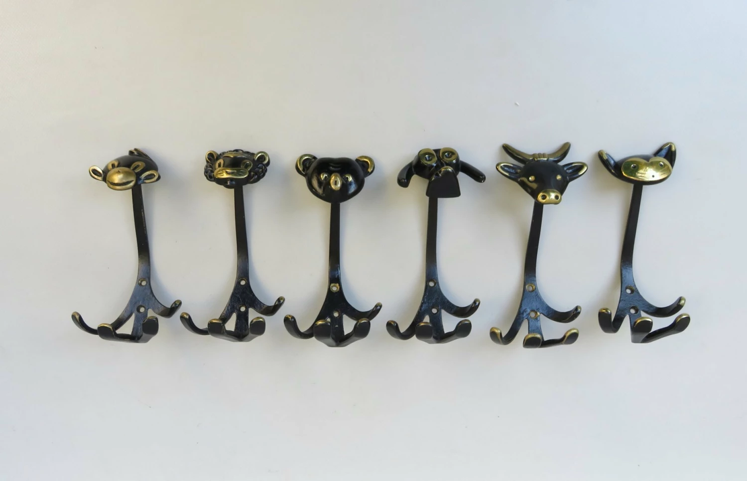 Black Brass Animal Cloakroom Hook By Walter Bosse, 1950s, Set Of 12 4 Black Brass Animal Cloakroom Hook By Walter Bosse, 1950s, Set Of 12 - Image 4