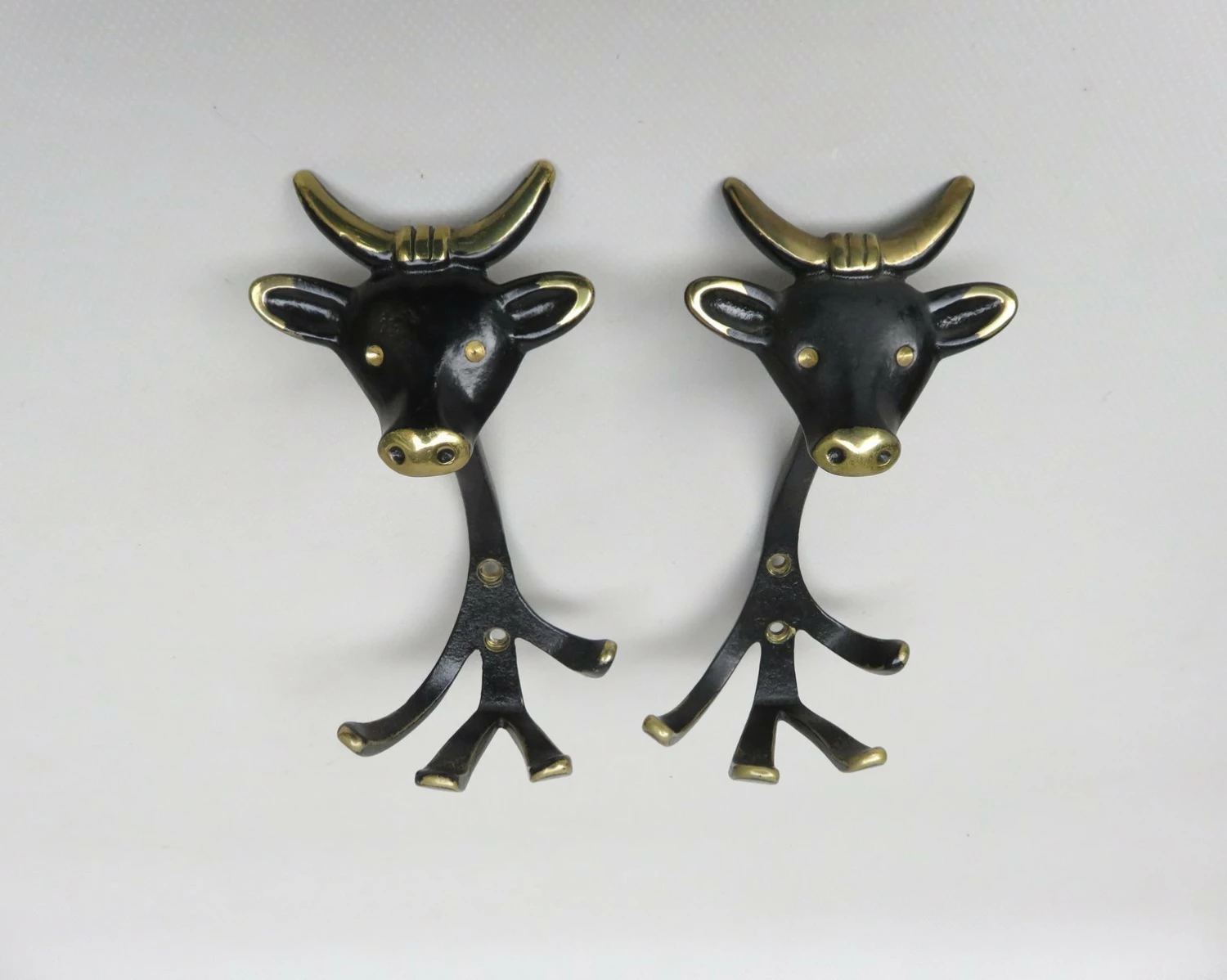 Black Brass Animal Cloakroom Hook By Walter Bosse, 1950s, Set Of 12 5 Black Brass Animal Cloakroom Hook By Walter Bosse, 1950s, Set Of 12 - Image 5