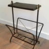 Black Metal And Brass Side Table. French. Circa 1950