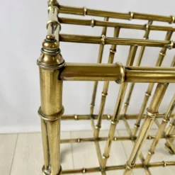 Unknown Brass Faux Bamboo Canterbury Magazine Rack -Storage Furniture Sales 2024 brass faux bamboo canterbury magazine rack 0 4