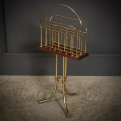 Unknown Brass & Mahogany Rotating Magazine Rack 12 Unknown Brass & Mahogany Rotating Magazine Rack -Storage Furniture Sales 2024 brass mahogany rotating magazine rack 0 4