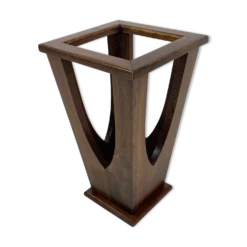 Unknown Brutalist Design Umbrella Stand Holder 60's Wood