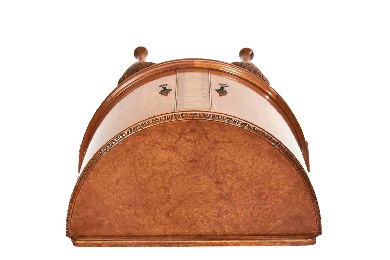 Burr Walnut Demi Lune Cupboard Circa 1930s 4 Burr Walnut Demi Lune Cupboard Circa 1930s - Image 4