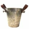Unknown Champagne Bucket In Silver Metal And Art Deco Leather 1930