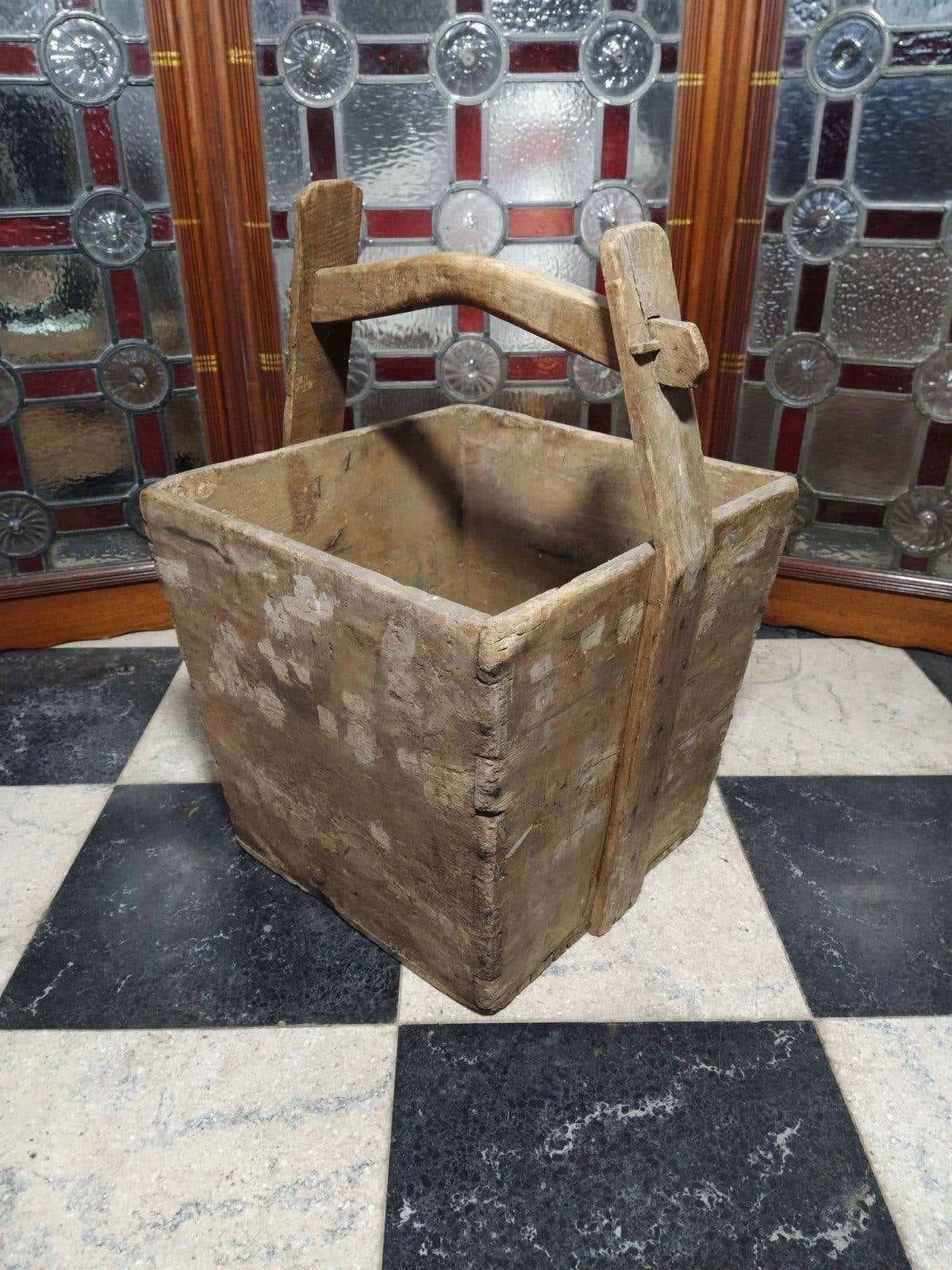 Chinese Antique Wooden Handled Bucket Originally Used To Carry And Measure Rice 3 Chinese Antique Wooden Handled Bucket Originally Used To Carry And Measure Rice - Image 3