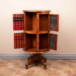 Circular Oak Revolving Bookcase -Storage Furniture Sales 2024 circular oak revolving bookcase sku65500476 0 12