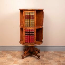 Circular Oak Revolving Bookcase -Storage Furniture Sales 2024 circular oak revolving bookcase sku65500476 0 18