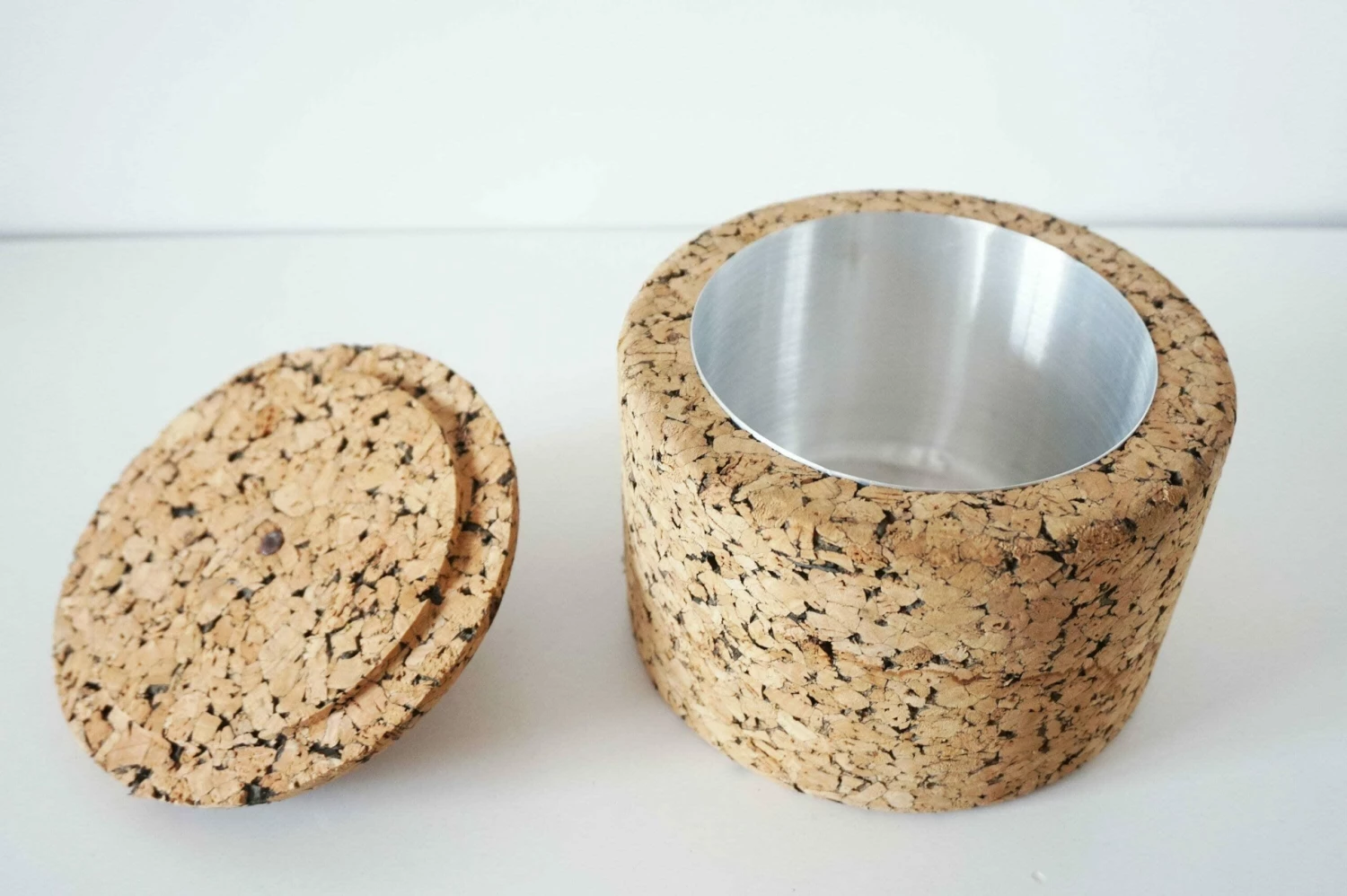 Cork Ice Bucket And Its Vintage 1970 Ice Cube Tongs - Image 6