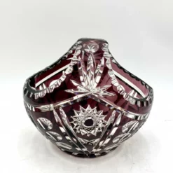 Unknown Crystal Decorative Basket, Poland, 1960s