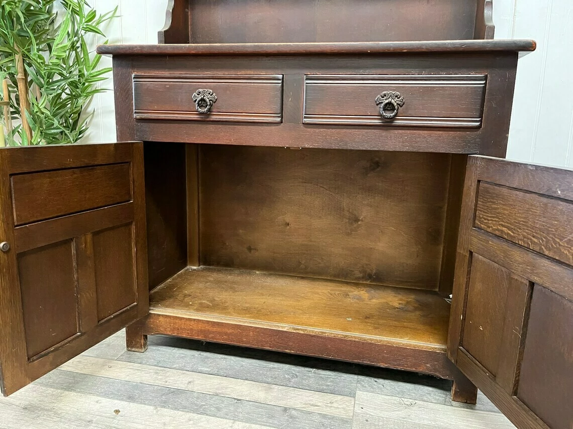 Custom Painted Ted Upcycled Furniture Vintage Small Welsh Dresser Plate Display 3 Custom Painted Ted Upcycled Furniture Vintage Small Welsh Dresser Plate Display - Image 3