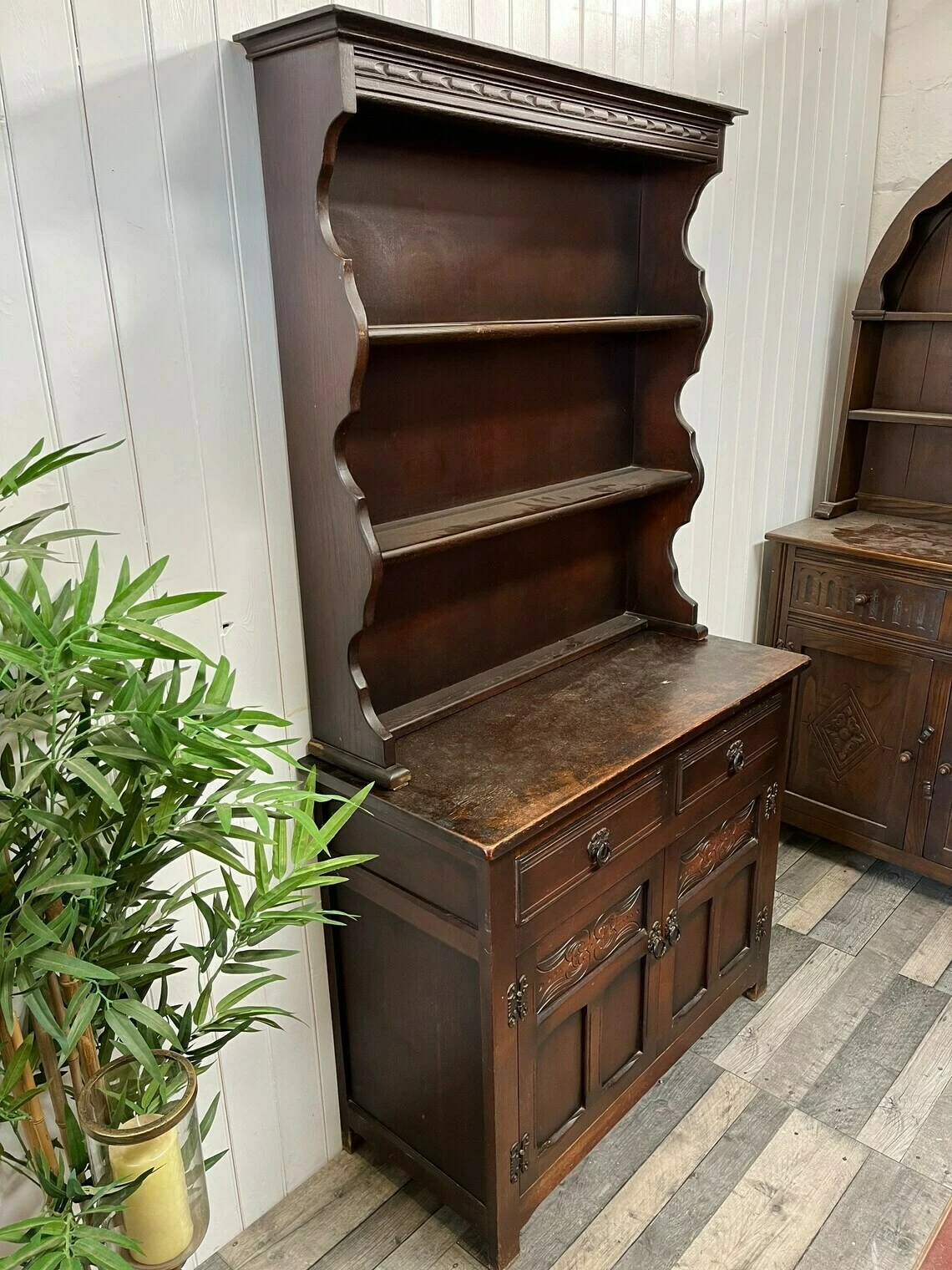 Custom Painted Ted Upcycled Furniture Vintage Small Welsh Dresser Plate Display 4 Custom Painted Ted Upcycled Furniture Vintage Small Welsh Dresser Plate Display - Image 4