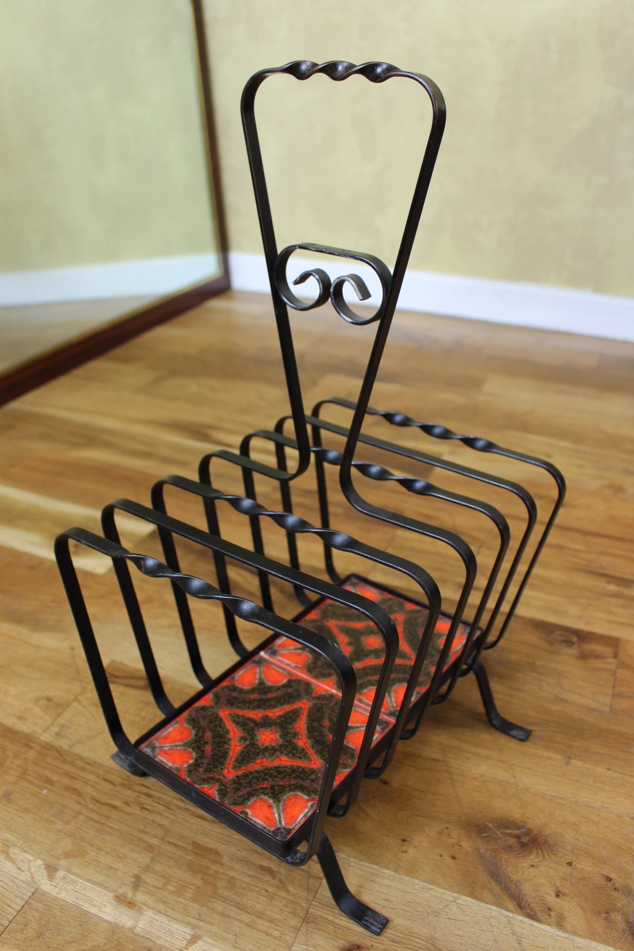 Unknown Cute 1970’s Tile And Wrought Iron Magazine Rack 2 Unknown Cute 1970’s Tile And Wrought Iron Magazine Rack - Image 2