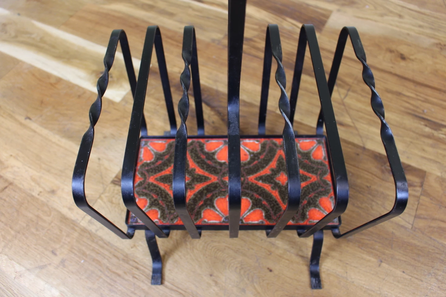 Unknown Cute 1970’s Tile And Wrought Iron Magazine Rack 3 Unknown Cute 1970’s Tile And Wrought Iron Magazine Rack - Image 3