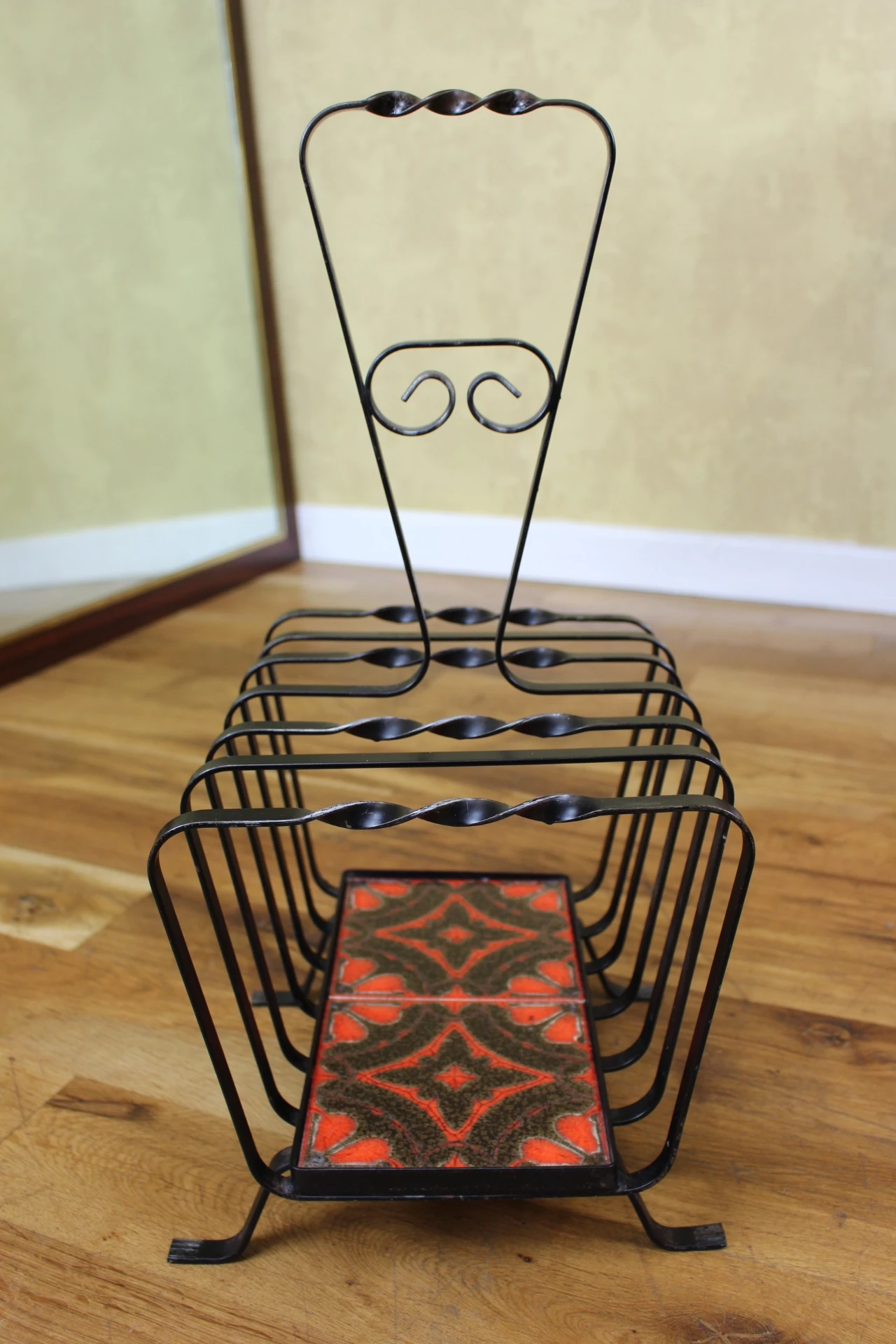 Unknown Cute 1970’s Tile And Wrought Iron Magazine Rack 4 Unknown Cute 1970’s Tile And Wrought Iron Magazine Rack - Image 4