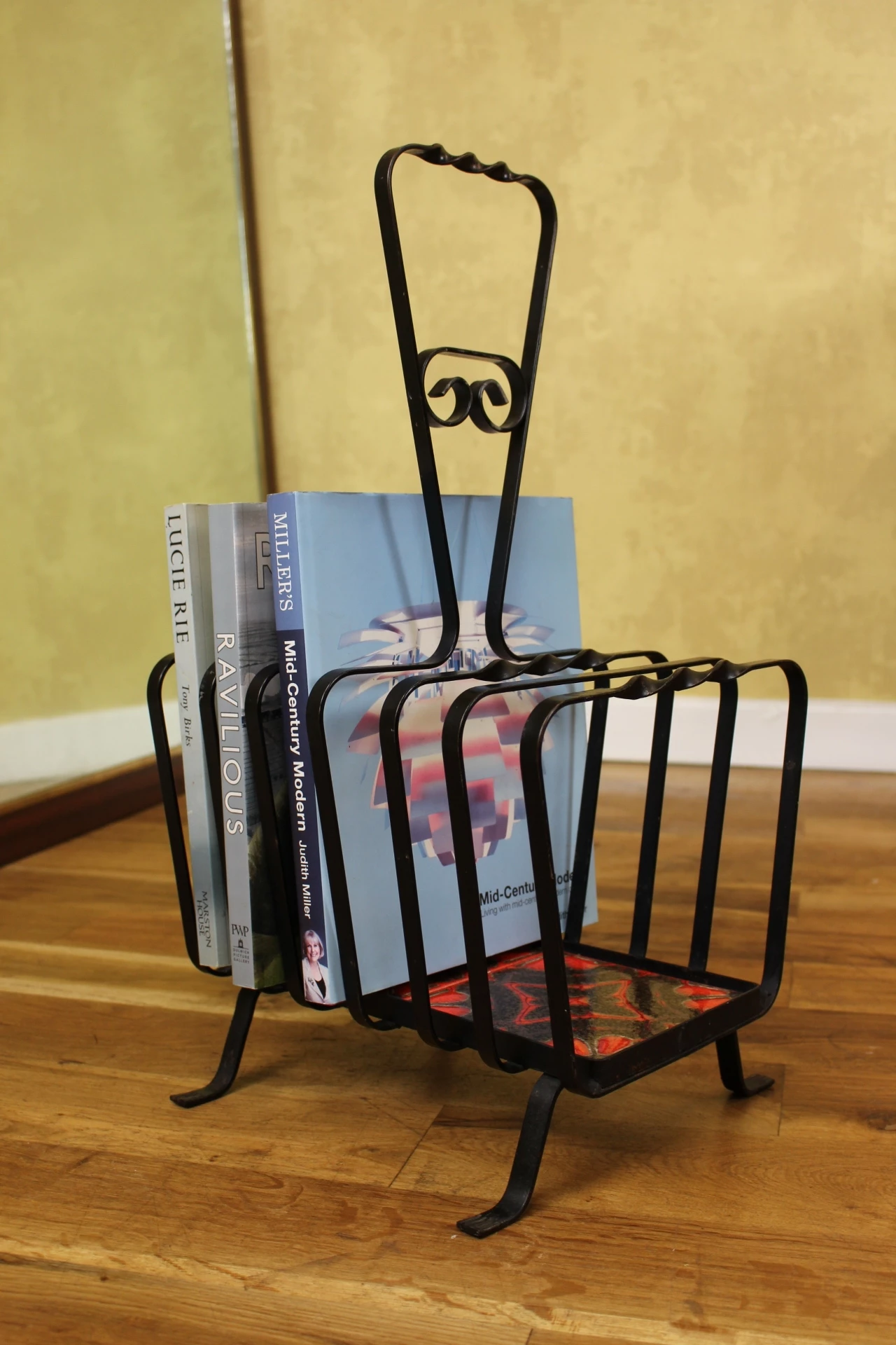 Unknown Cute 1970’s Tile And Wrought Iron Magazine Rack 1 Unknown Cute 1970’s Tile And Wrought Iron Magazine Rack