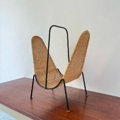 Danish Handwoven Rattan Magazine Rack, 1960s -Storage Furniture Sales 2024 danish handwoven rattan magazine rack 1960s sku13408473 0 3