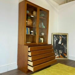 Unknown Danish Teak Poul Hundevad Bookcase With Glass Doors And Drawers Mid Century -Storage Furniture Sales 2024 danish teak poul hundevad bookcase with glass doors and drawers mid century sku18599357 0 3