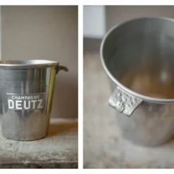 Unknown Deutz Champagne Cooler Bucket Or Silver Metal Wine, Argit Made In France, Barware, Ice Bucket, 30's