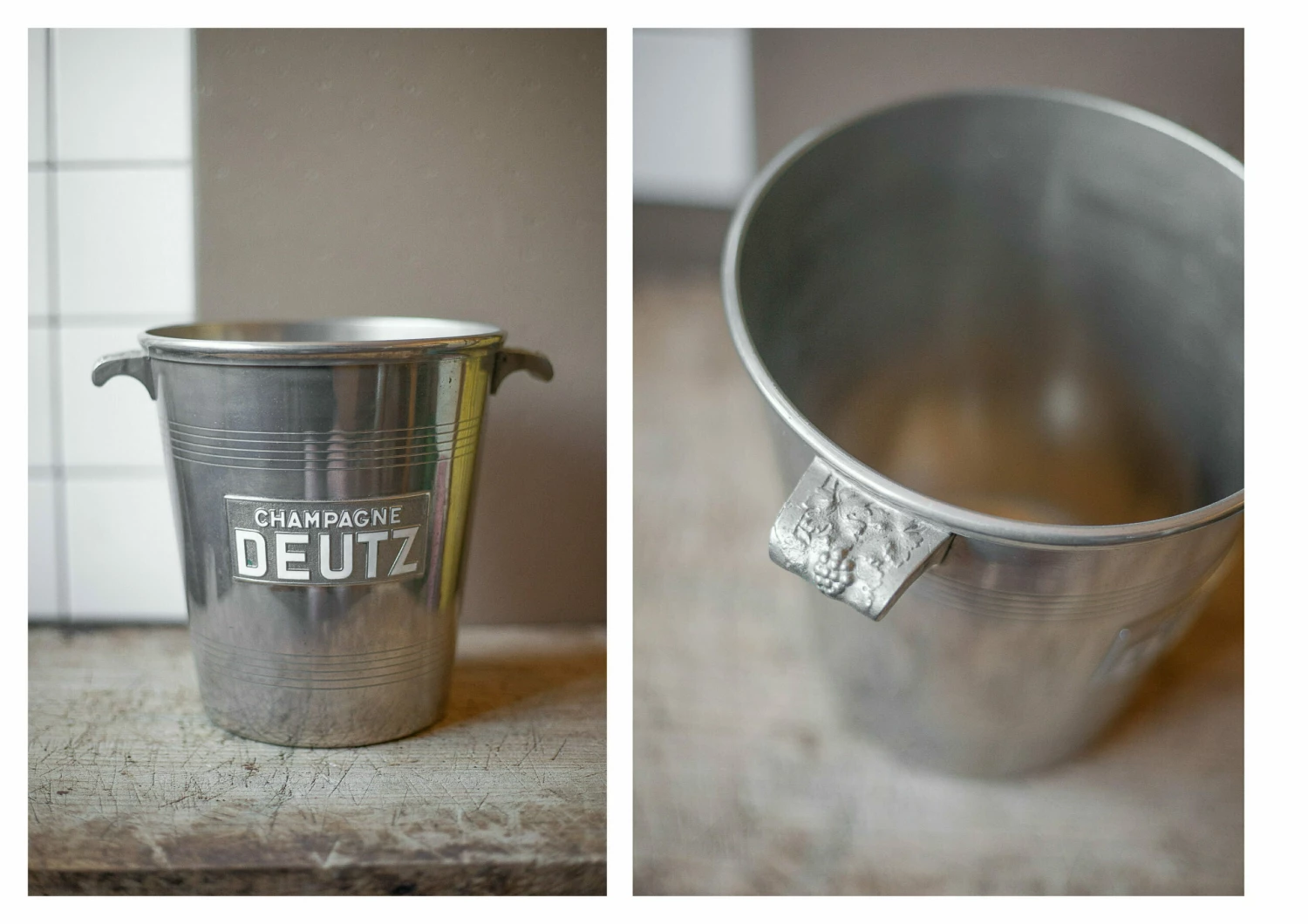 Unknown Deutz Champagne Cooler Bucket Or Silver Metal Wine, Argit Made In France, Barware, Ice Bucket, 30's 1 Unknown Deutz Champagne Cooler Bucket Or Silver Metal Wine, Argit Made In France, Barware, Ice Bucket, 30's