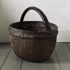 Unknown Early 20c Chinese Willow Basket. (Wide)