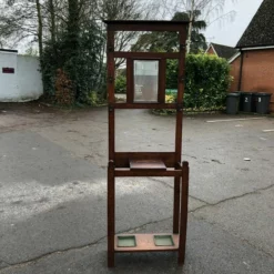 Unknown Edwardian Oak Coat Stand. Light Oak. Mirror & Drawer With Umbrella Stands. -Storage Furniture Sales 2024 edwardian oak coat stand light oak mirror drawer with umbrella stands 0 3