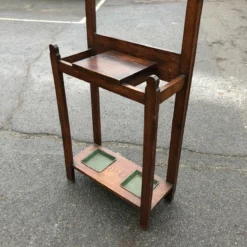 Unknown Edwardian Oak Coat Stand. Light Oak. Mirror & Drawer With Umbrella Stands. -Storage Furniture Sales 2024 edwardian oak coat stand light oak mirror drawer with umbrella stands 0 5