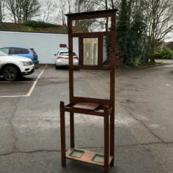Unknown Edwardian Oak Coat Stand. Light Oak. Mirror & Drawer With Umbrella Stands. -Storage Furniture Sales 2024 edwardian oak coat stand light oak mirror drawer with umbrella stands 0 6