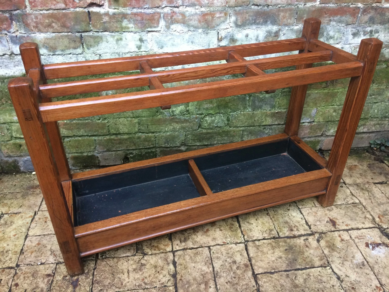 Edwardian Pitch Pine Stick Stand 1 Edwardian Pitch Pine Stick Stand