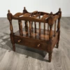Elegant 1980's Magazine Rack In Solid Oak