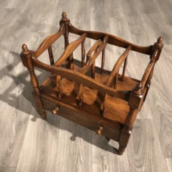 Elegant 1980's Magazine Rack In Solid Oak -Storage Furniture Sales 2024 elegant 1980 s magazine rack in solid oak sku74952577 0 3