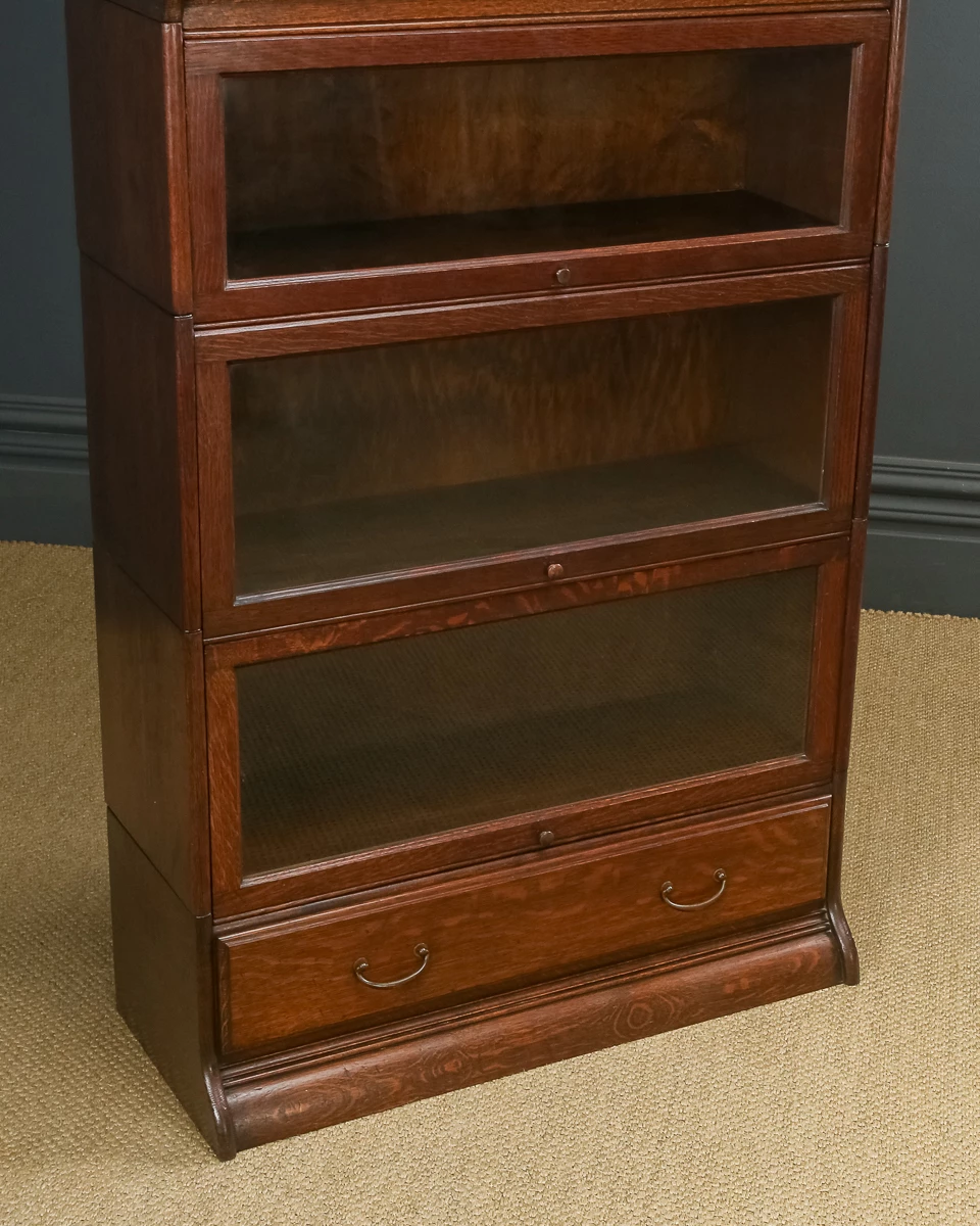 English George V Minty Globe Wernicke Style Oak Three Tier Glazed Sectional Bookcase (Circa 1920) 17 English George V Minty Globe Wernicke Style Oak Three Tier Glazed Sectional Bookcase (Circa 1920) - Image 17
