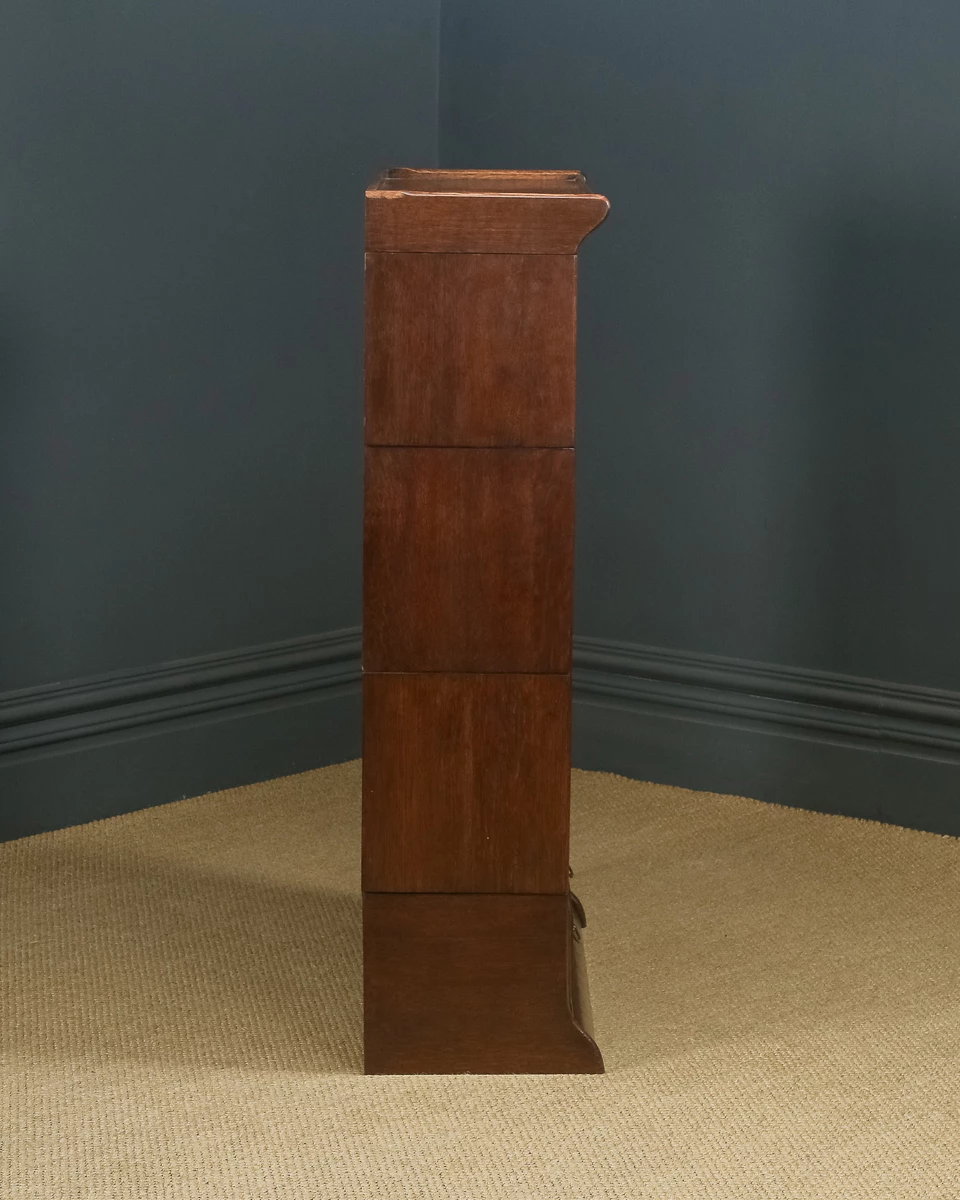 English George V Minty Globe Wernicke Style Oak Three Tier Glazed Sectional Bookcase (Circa 1920) 8 English George V Minty Globe Wernicke Style Oak Three Tier Glazed Sectional Bookcase (Circa 1920) - Image 8
