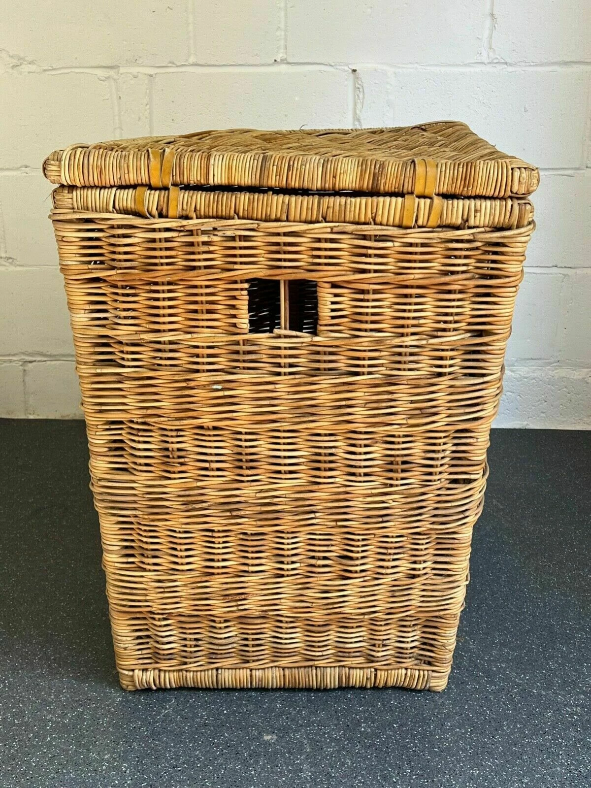 Unknown Extra Large Vintage Industrial Wicker Laundry Basket 3 Unknown Extra Large Vintage Industrial Wicker Laundry Basket - Image 3