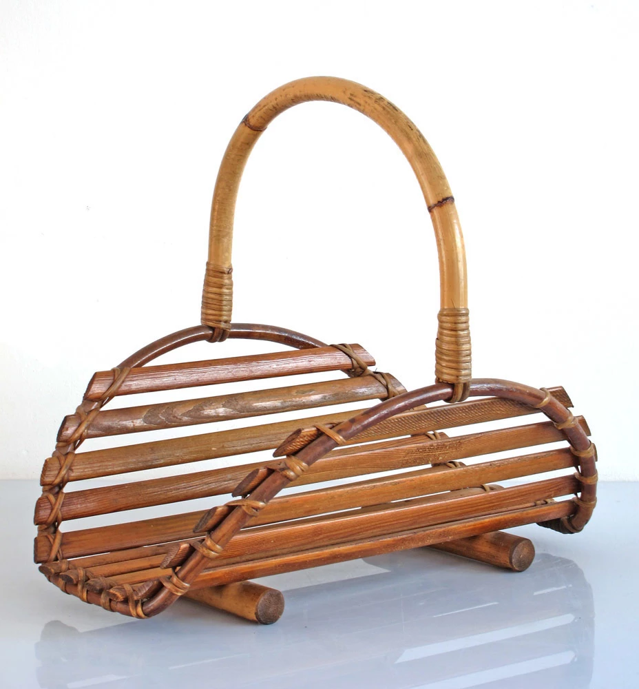 Fifties Vintage Bamboo Magazine Rack 1 Fifties Vintage Bamboo Magazine Rack